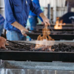 Lit coals at the farmers forge