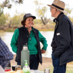 Meryl Eddie enjoying morning tea with guests