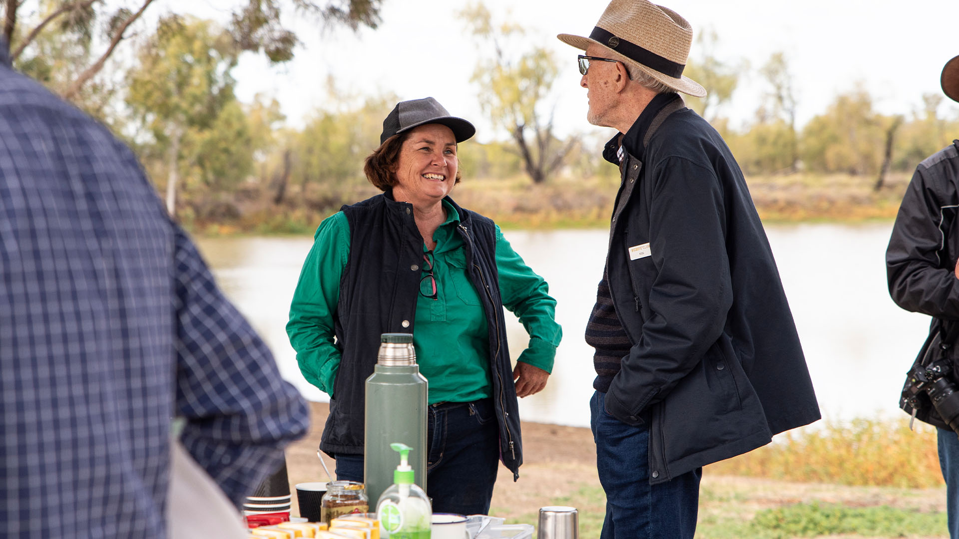 Meryl Eddie enjoying morning tea with guests