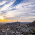 Sunset view across Arcadia Valley in the Carnarvon Ranges