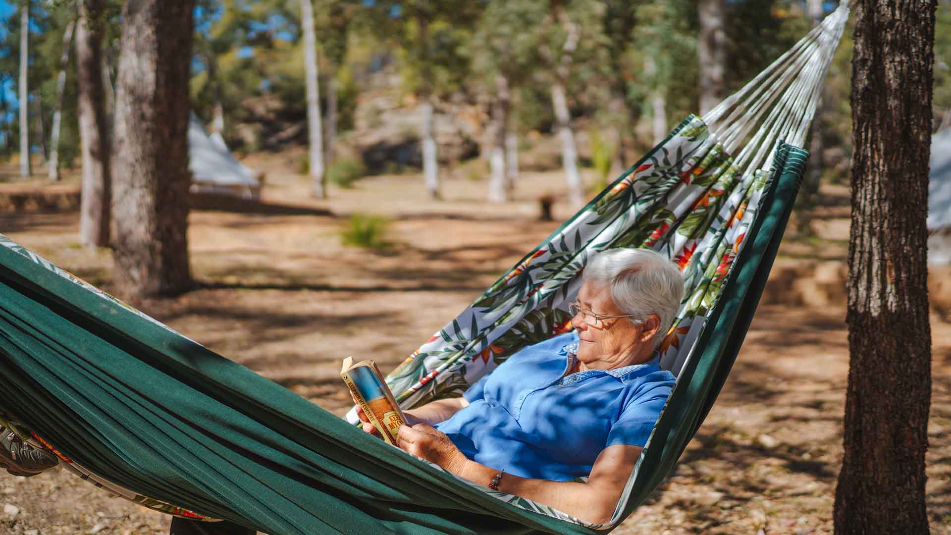 A woman relaxing at Wallaroo Outback Retreat